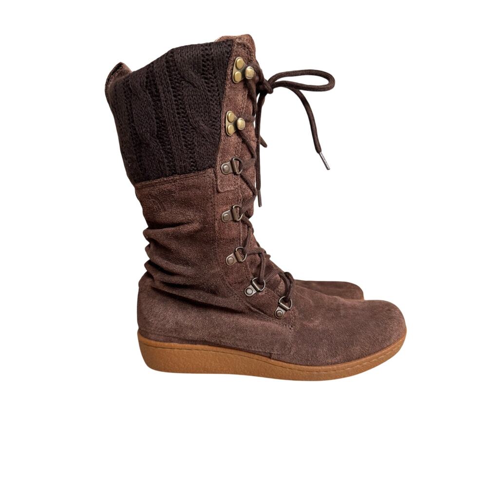 The North Face boots PrimaLoft insulated brown suede lace up rubber sole Sz 8